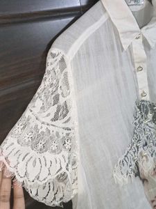 Vintage Lace &amp; Portrait Blouse