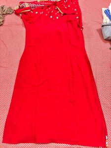 Vibrant Red Kurta Set with Dupatta