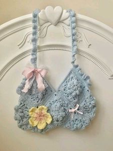Crocheted Baby Blue Bag