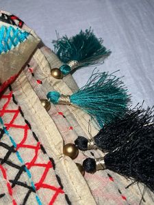 Cream Embroidered dupatta