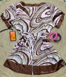 ♡ Vintage Swirl Satin Babydoll Top ♡