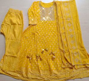Vibrant Yellow Anarkali Kurta Set