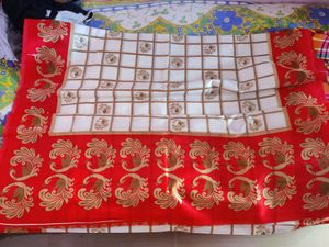 Beautiful white saree and red border with golden p