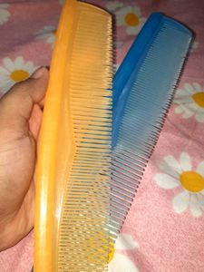 Two Plastic Combs - Orange and Blue