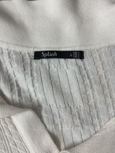 Splash premium White Textured Polo Sweater(importe