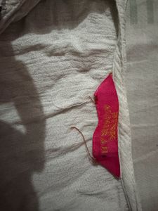 Embellished White Cotton Kurta