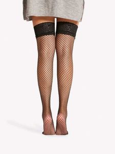 Black Fishnet Knee High Stockings