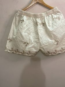 Embroidered Cotton Shorts