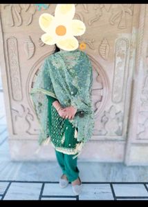 Green Colour Suit With Dupatta