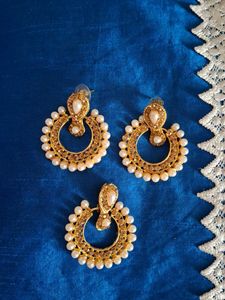 Designer Pearl &amp; Stone Earrings