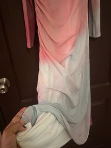 Mesh Tie-Dye Ruched Dress