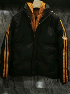 Men's Black &amp; Yellow Padded Jacket