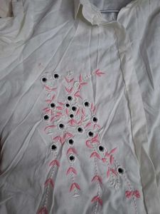 Chic White Embroidered Button-Down Shirt