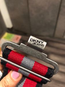 DKNY Striped Elastic Belt