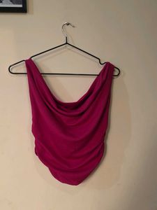 💖Ruched Cowl Neck Magenta Top💖