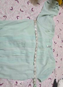 Light Blue Smocked Hem Blouse