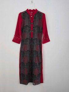 Stunning Red and Black Kurta😍