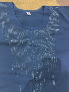 Elegant Embellished Navy Blue Kurta