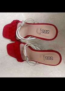 Elegant Stylish Red Transparent Heels – Brand New