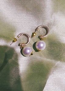 Elegant Pearl Hoop Earrings