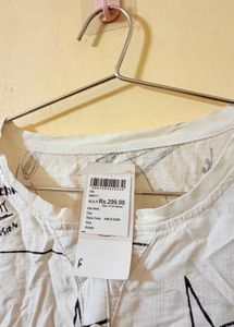 Unique Graphic Print White Top