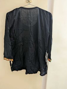 Embroidered Black Kurta