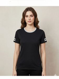 Stylish Black T-Shirt with White Stripes