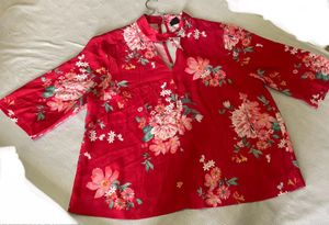 Light Red Floral Print Blouse