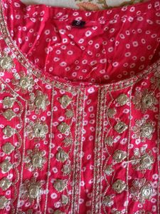 New Bandhani Print Kurta Pant  Set