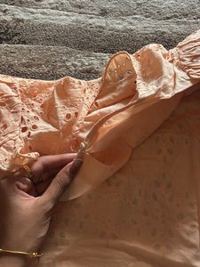 DNMX Embroidered Peachy Pink Top