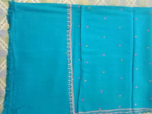 beautiful embroidered blue colour shawl