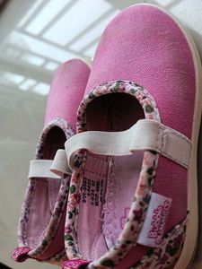 Cute Pink Floral Baby Shoes