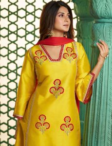 Vibrant Yellow Kurta Set with Dupatta