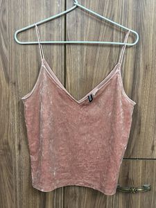 H&amp;M Pink Velvet Cami Top