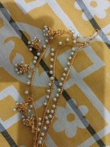 Ethnic Pearl &amp; Gold Tone Bahubali Earrings