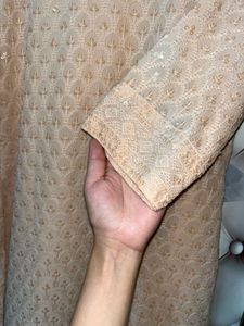 Elegant Peach Chikankari Kurta