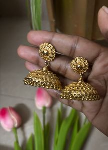 Elegant One gram Gold Jhumka Earrings