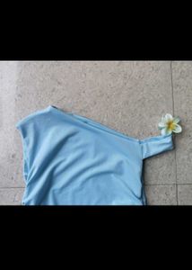 Baby Blue One-Shoulder Ruched Top🩵