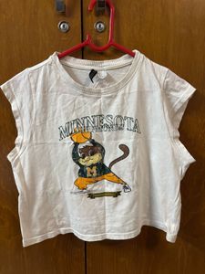 H&M Graphic Crop T-Shirt