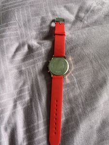 Vibrant Red Silicone Strap Watch