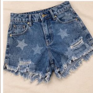Trendy Star Denim Shorts