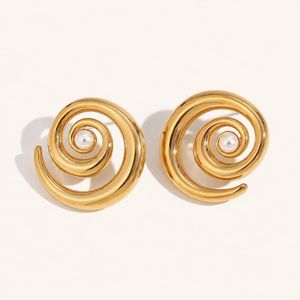 Spiral 18K Gold Plated Anti Tarnish Earrings