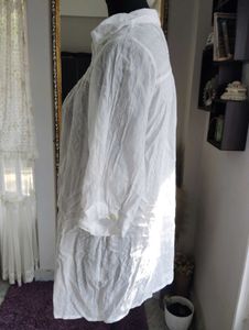 White Cotton Button-Down Tunic