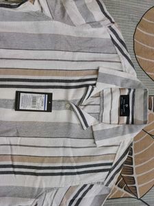 Men's Striped Short Sleeve Shirt. pure cotton