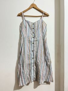 Striped Button-Front Sundress