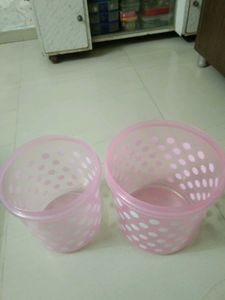 Pink Polka Dot Storage Containers