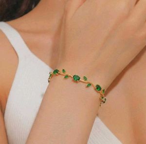 Beautiful Leaf &amp; Gemstone Bracelet Set
