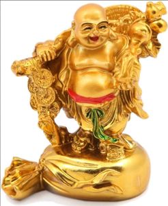 Golden Laughing Buddha Figurine