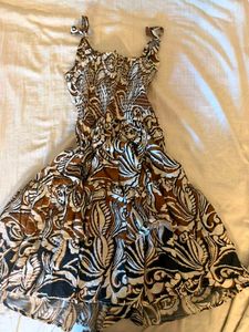 Negotiable y2k whimsy Paisley Print Tiered Mini dr