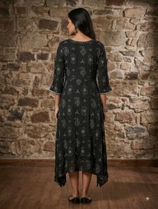 Stylish Black Printed Kurta ( not used)